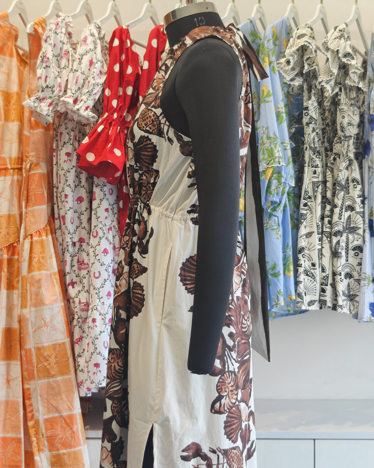 Cocoa Shells Halter Neck Tie Maxi Dress