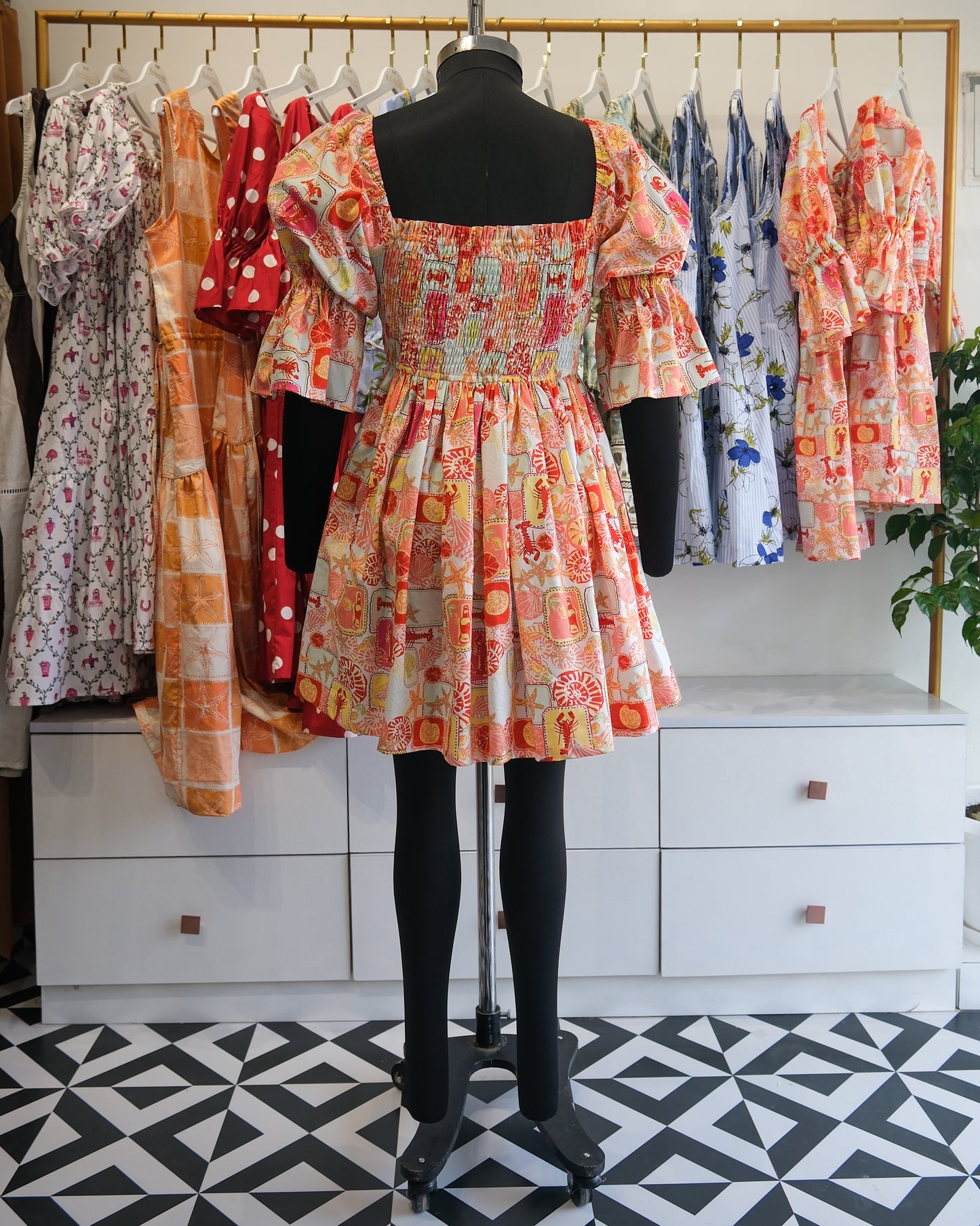 Summer Postcard Pintuck Short Dress
