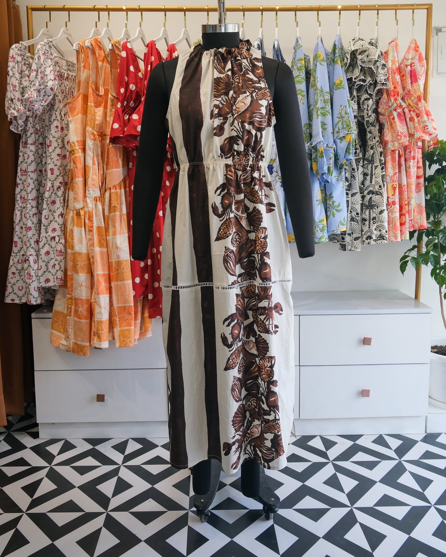 The Cocoa Shells Halter Maxi Dress