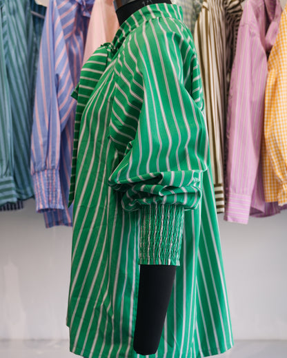Green Striped Bow Tie Raglan Shirt