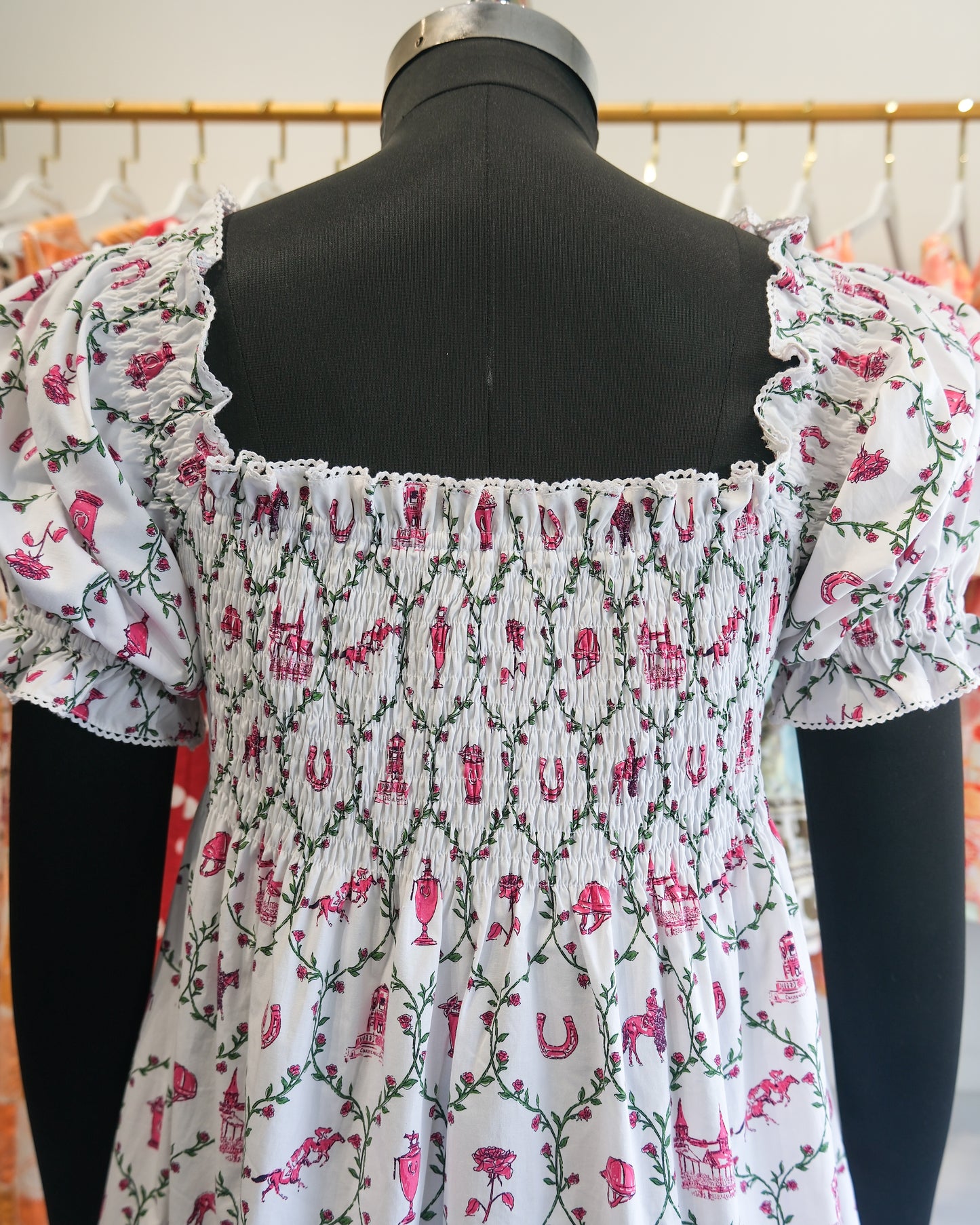 Primrose Pink Smocked Tiered Midi Dress
